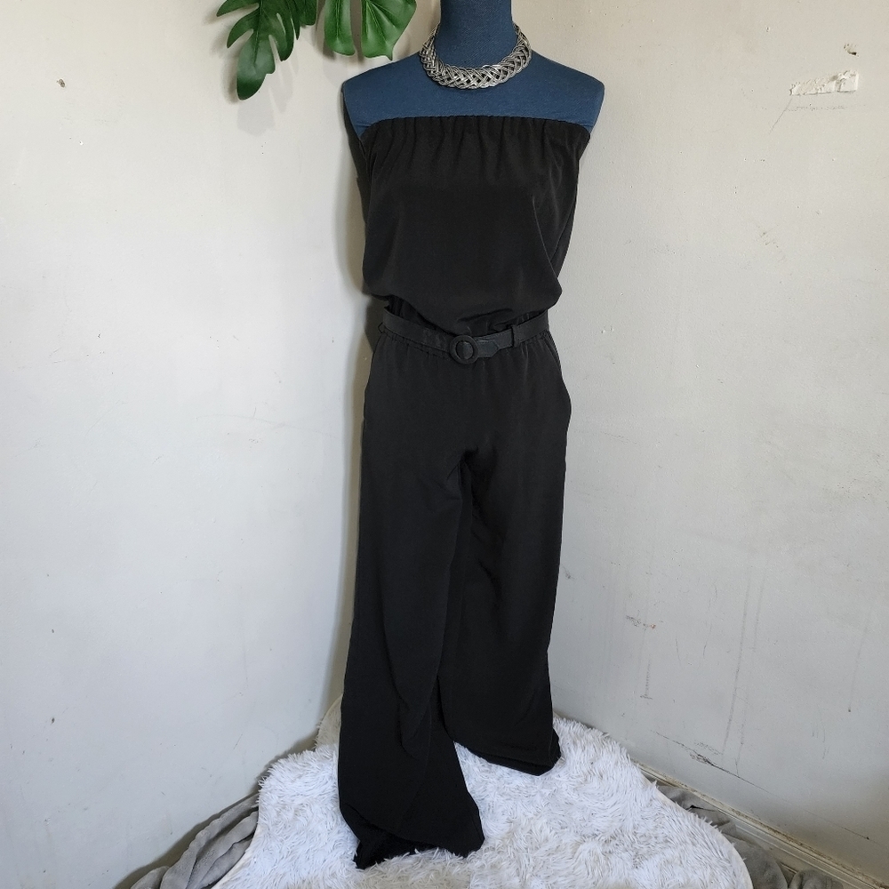 LOFT Black Strapless Jumpsuit